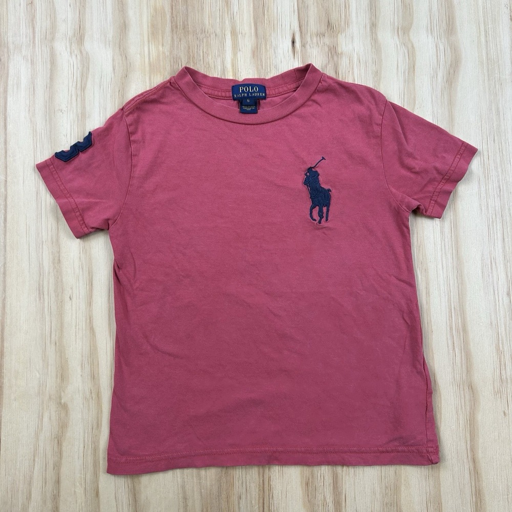 Polo Ralph Lauren Kids Big Pony #3 T-Shirt Pink Size 6T Short Sleeve Graphic